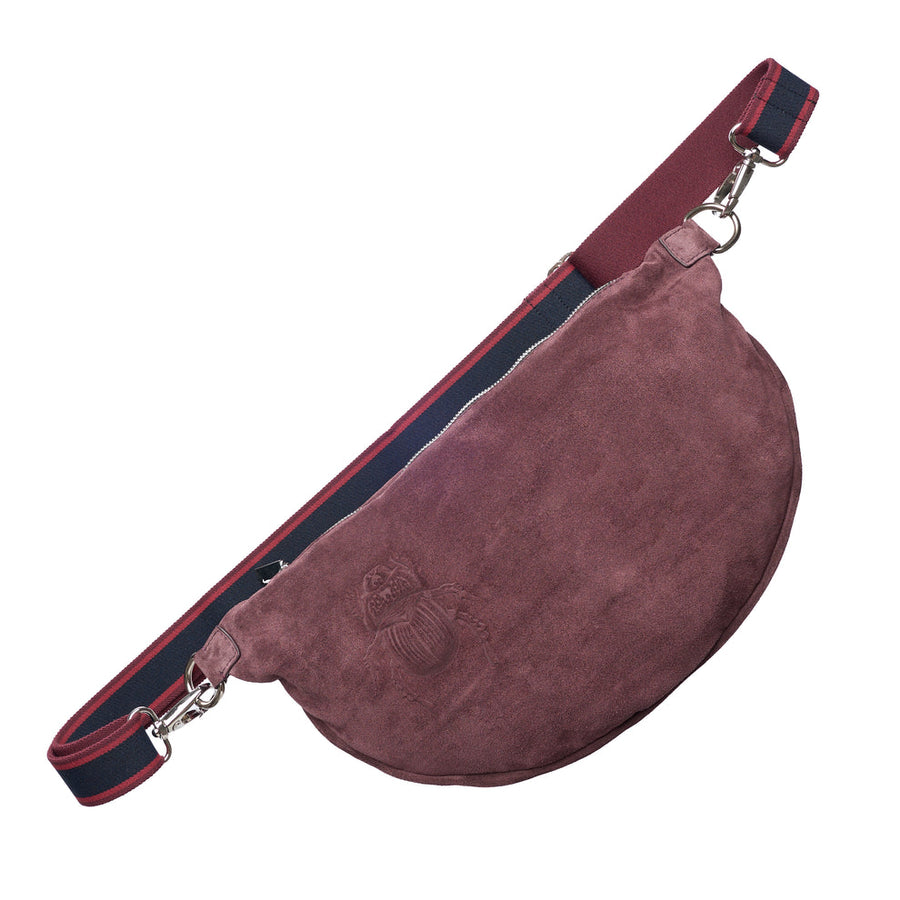 Belt Bag XL Scarab Motive - Burgundy Suede