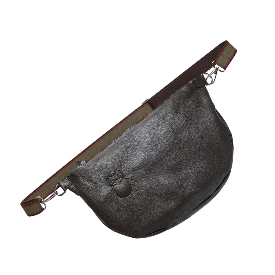 Belt Bag XXL - Scarab motive Chocolate Grain leather