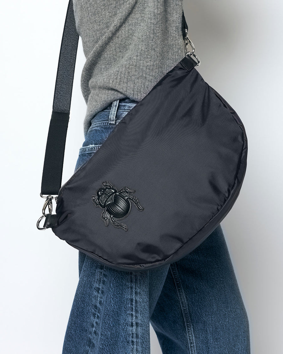 Belt Bag XXL - Scarab Motive Nylon Black