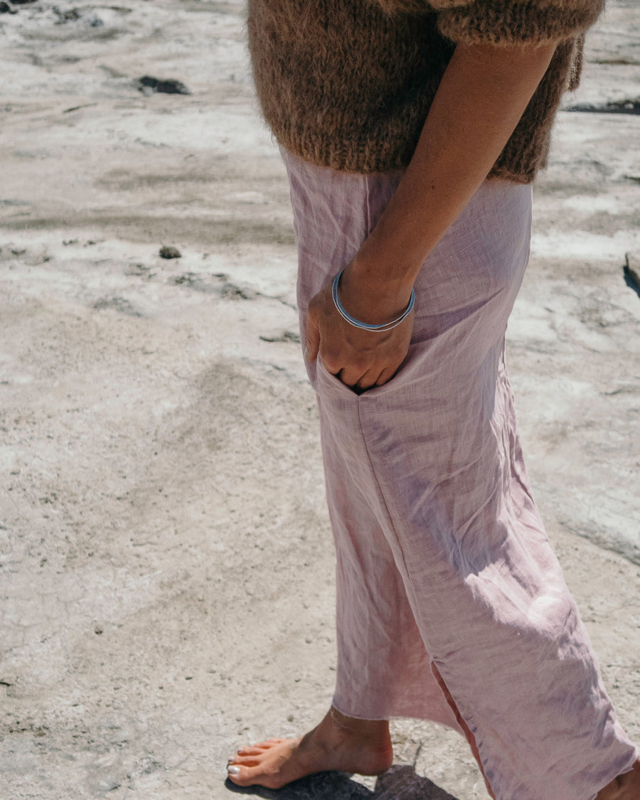 Slip Dress Linen -Burgundy