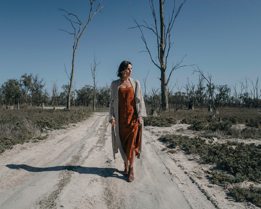 Slip Dress Linen -Burgundy