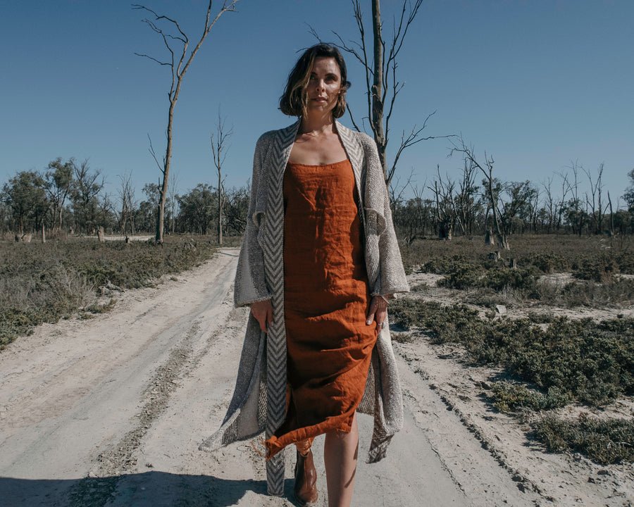 Slip Dress Linen -Burgundy