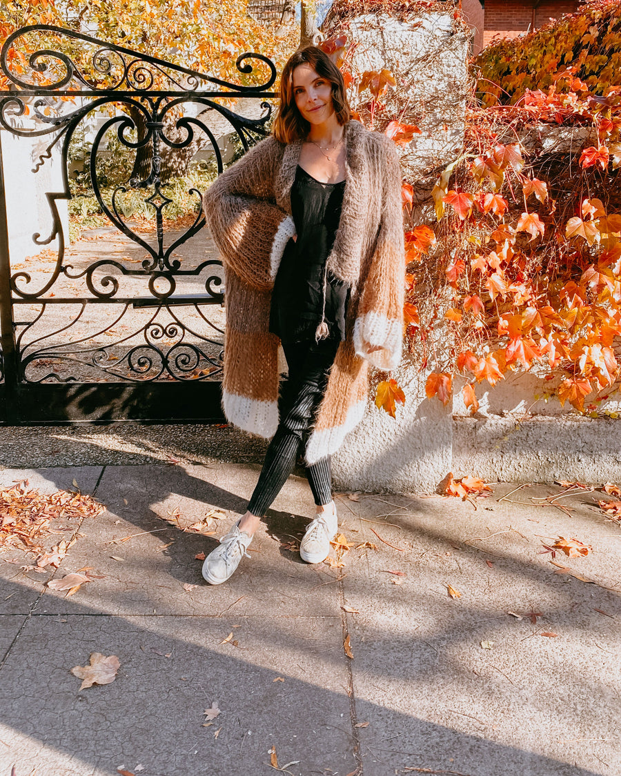 Shawl Collar Handknit Cardigan (Alpaca) Solids