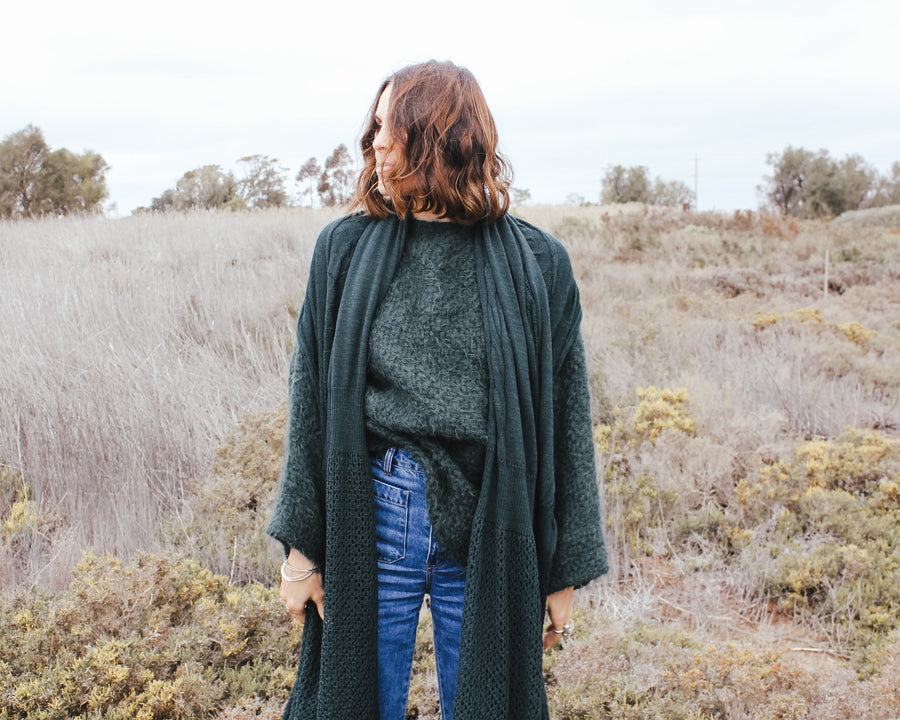 Hand loom sweater with detachable collar - Mocca