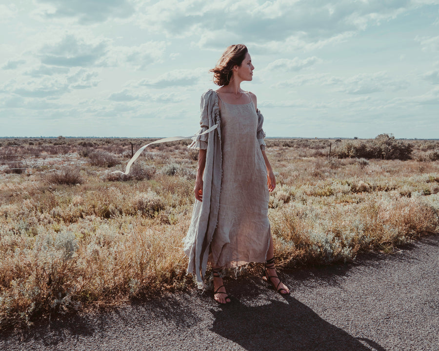 Slip Dress Linen -Burgundy