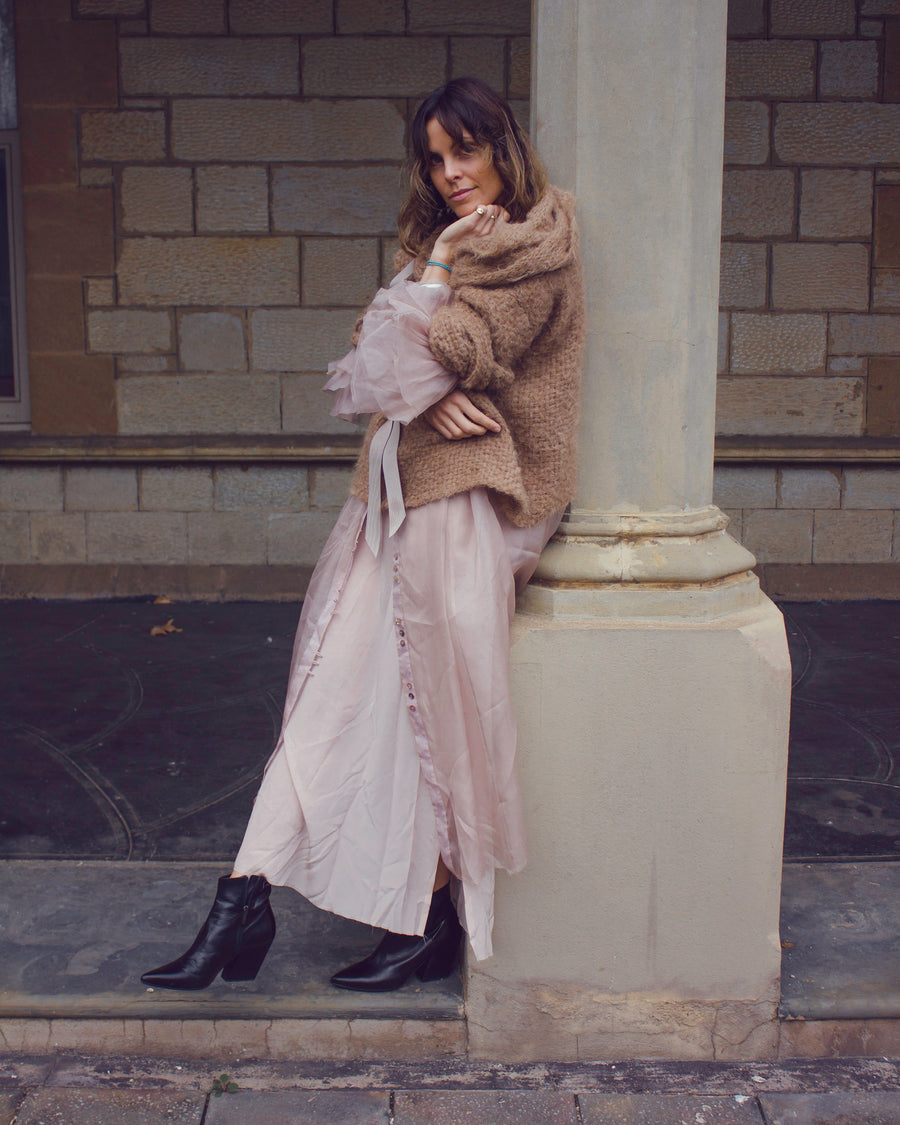 tan alpaca handloom sweater