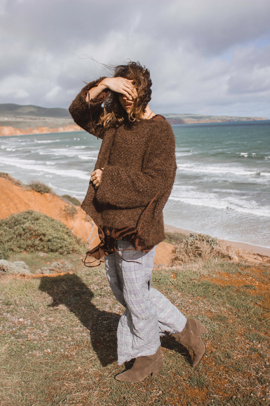 Hand Loom Sweater Detachable Collar (Alpaca) Old Gold