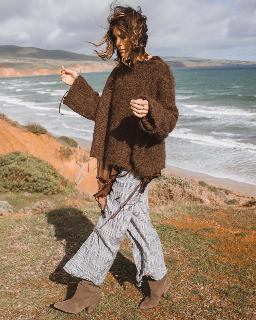 Hand Loom Sweater Detachable Collar (Alpaca) Black