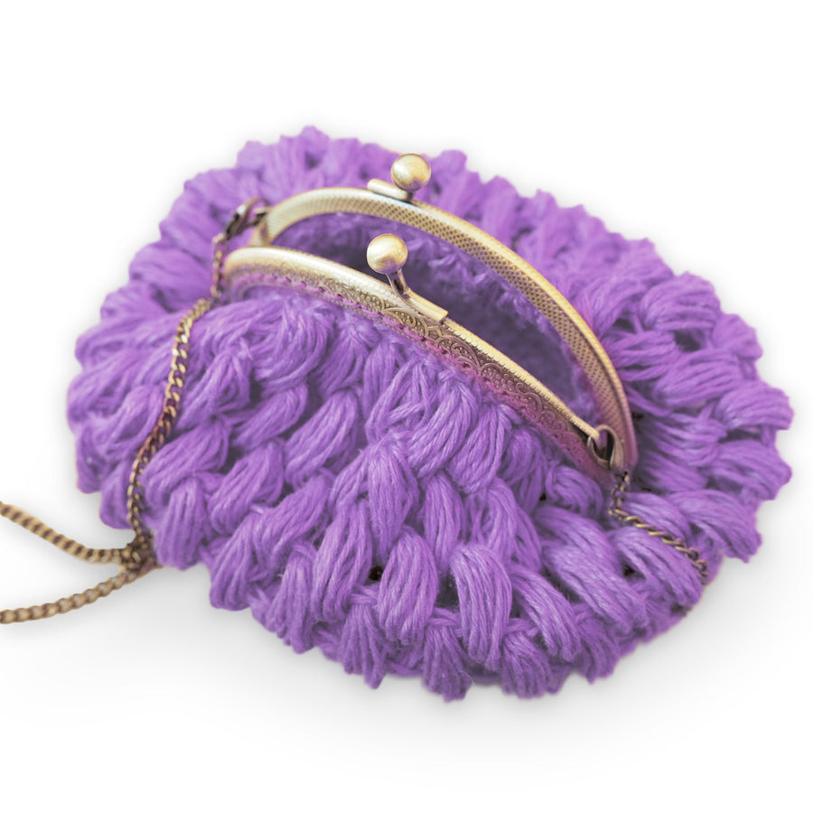 Lilac Hand Crochet Linen Purse Mini from Amano by Lorena Laing