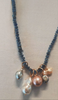 Hand Knotted Sapphire Necklace With Pearl charms