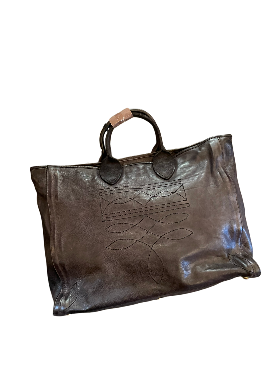 Campomaggi - Agata Shopper in bottle green leather with Charro stitching