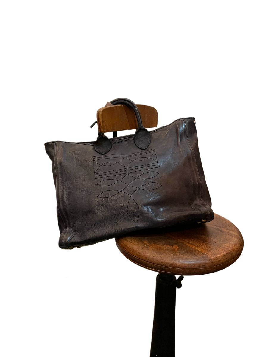 Campomaggi - Agata Shopper in bottle green leather with Charro stitching