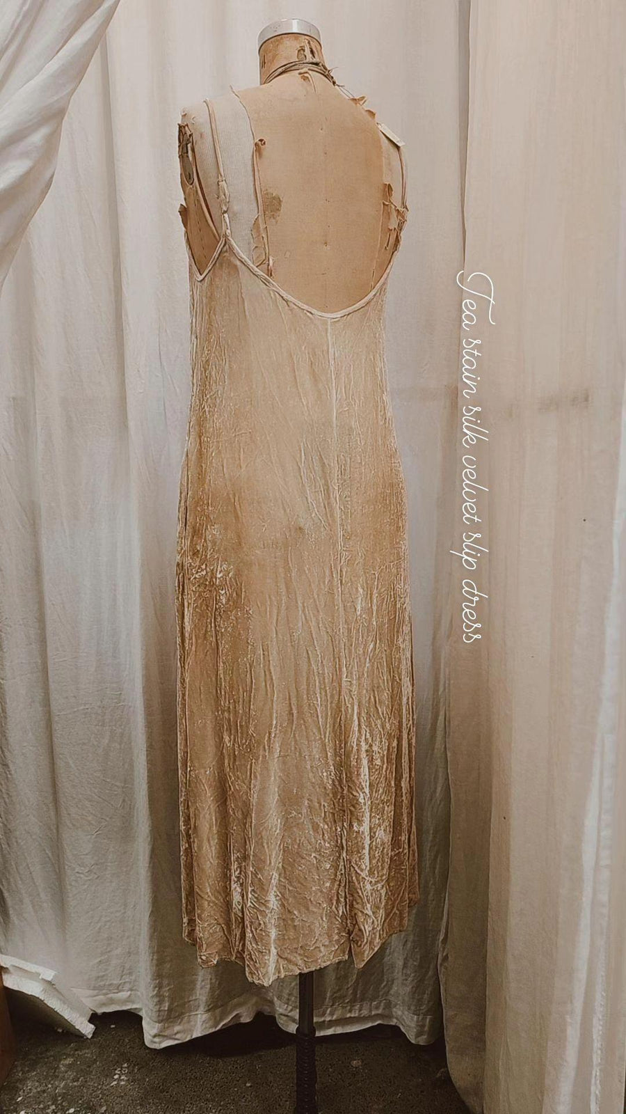 silk velvet slip dress SILKINC Silk Velvet Long Slip Dress, M