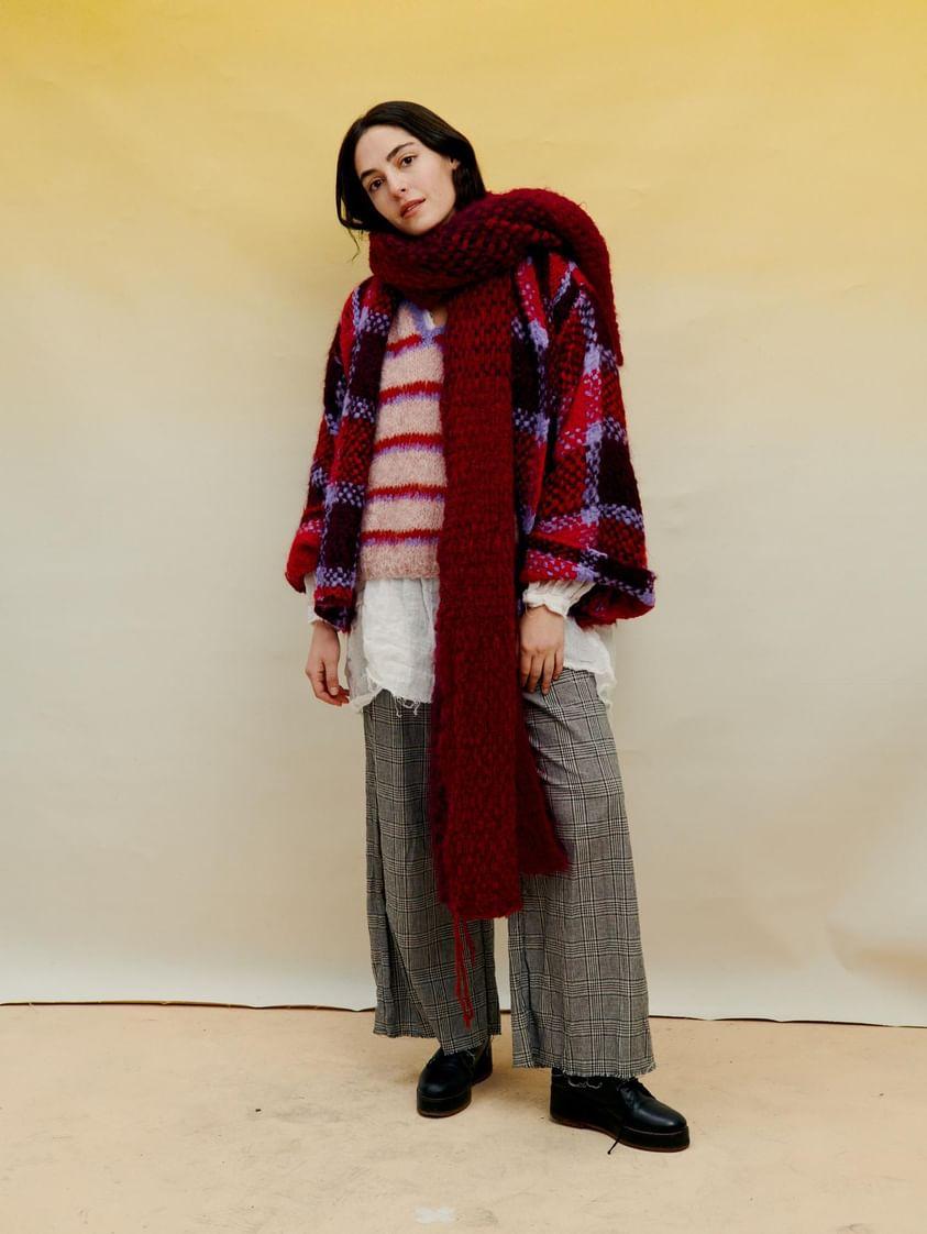 Culotte pants - linen tartan check