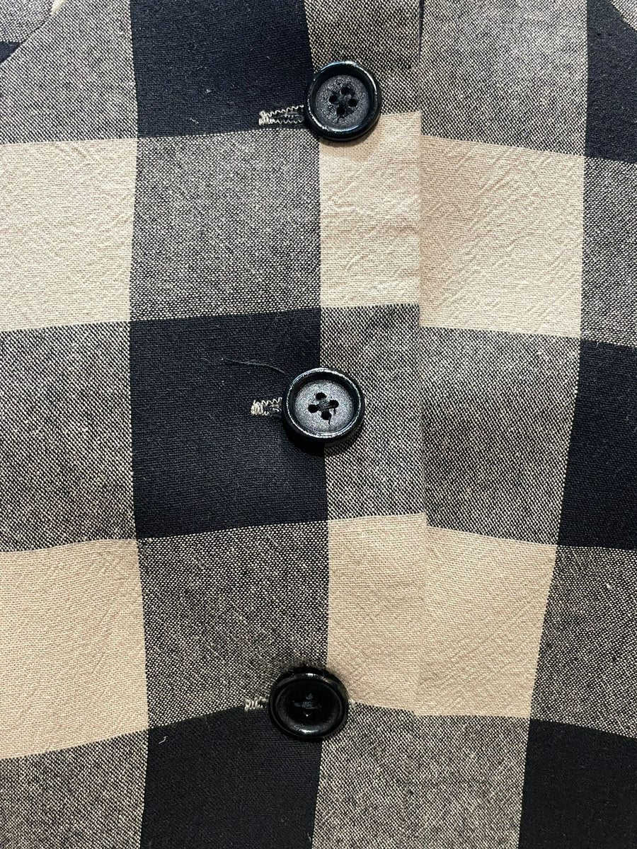 Mid tux style riding jacket - Linen check weave