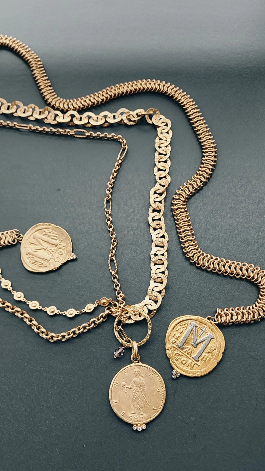 Matt Lariat Necklace - Coin