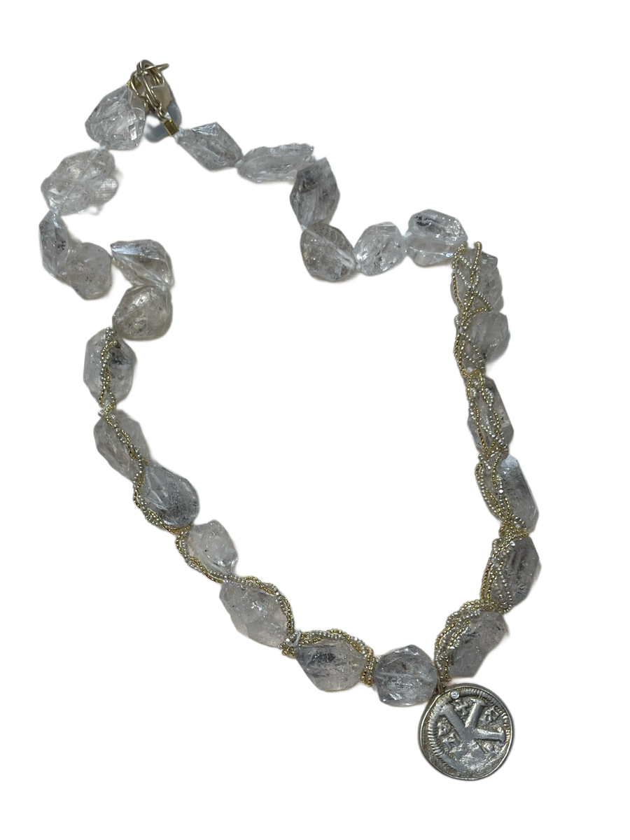 Herkimer Diamond wrapped necklace