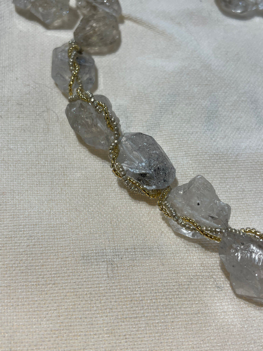 Herkimer Diamond wrapped necklace