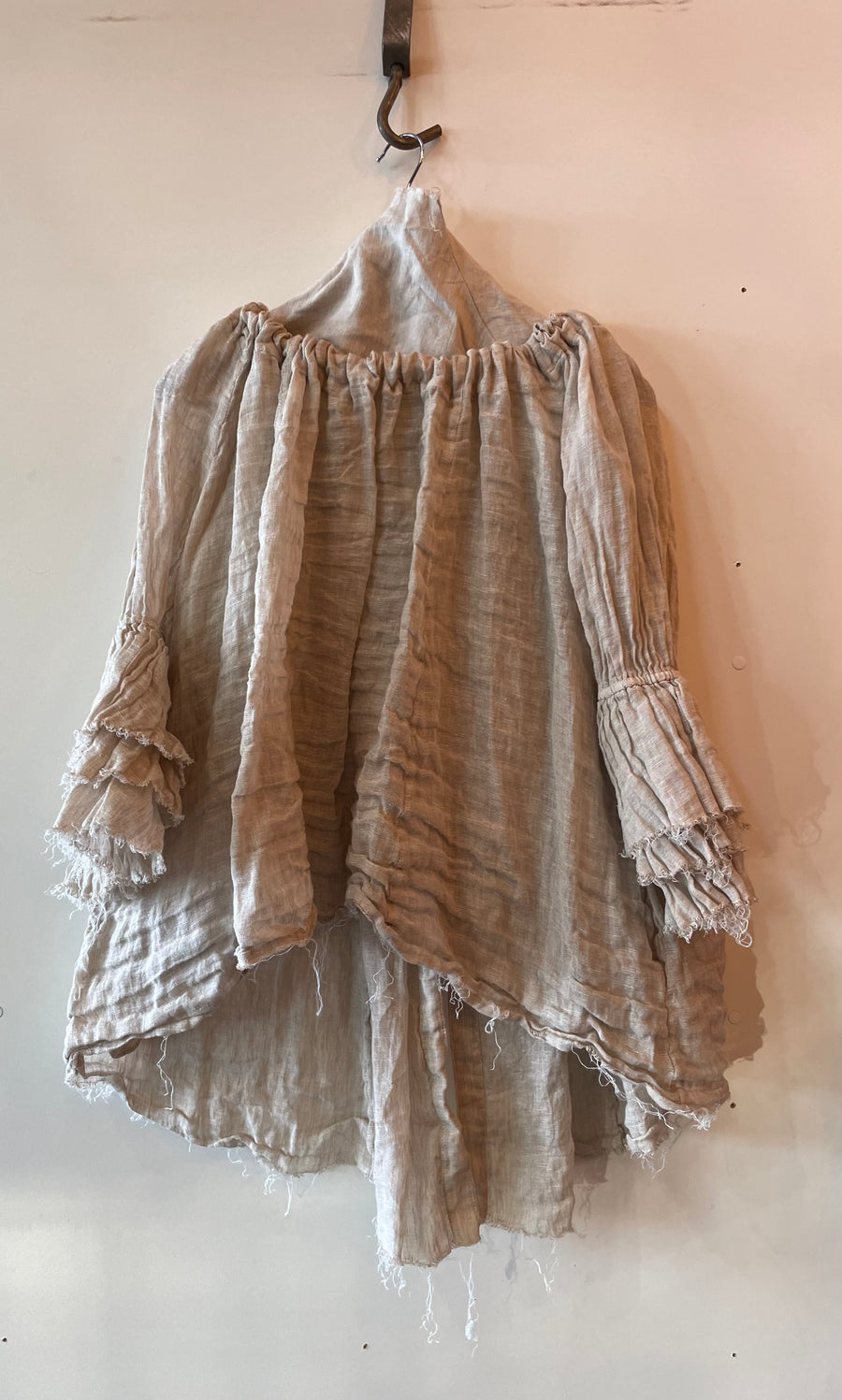 Button Back Blouse (Linen Gauze) - Natural