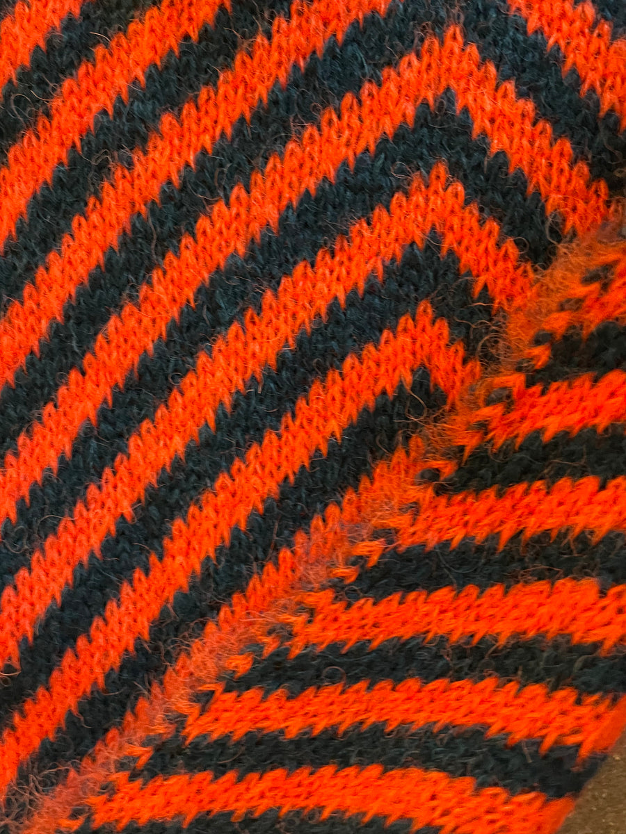 Amano chevron alpaca scarf -  Orange / Ocean