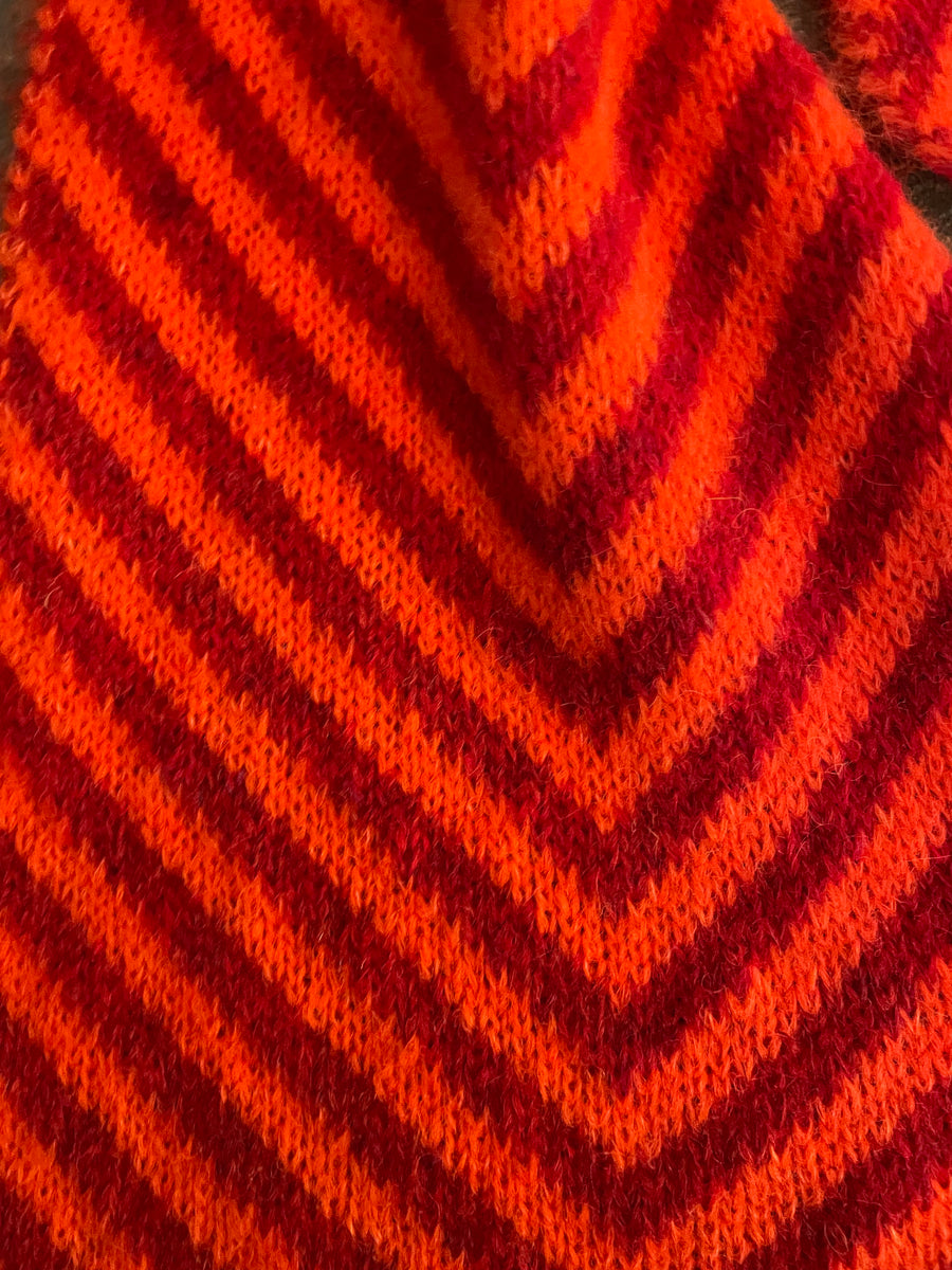 Amano chevron alpaca scarf -  Orange / Red