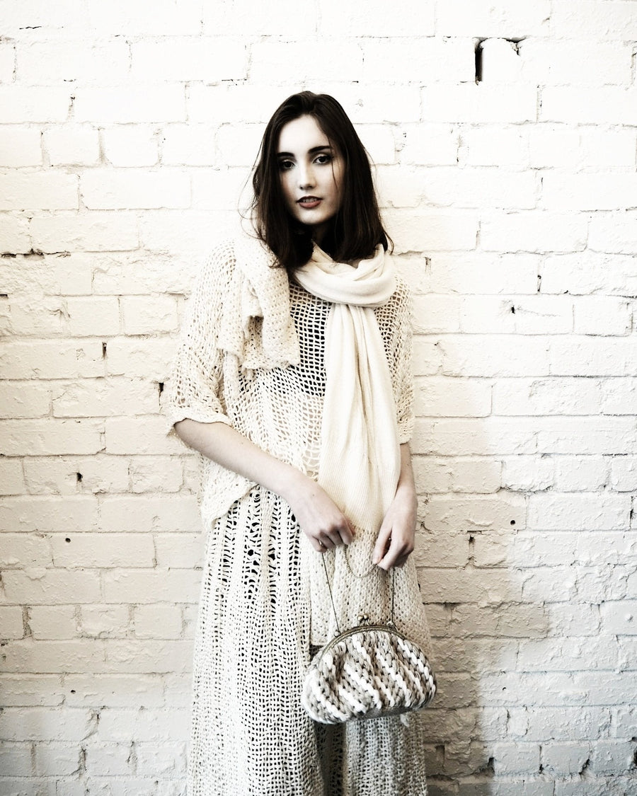 amano ecru linen crop top