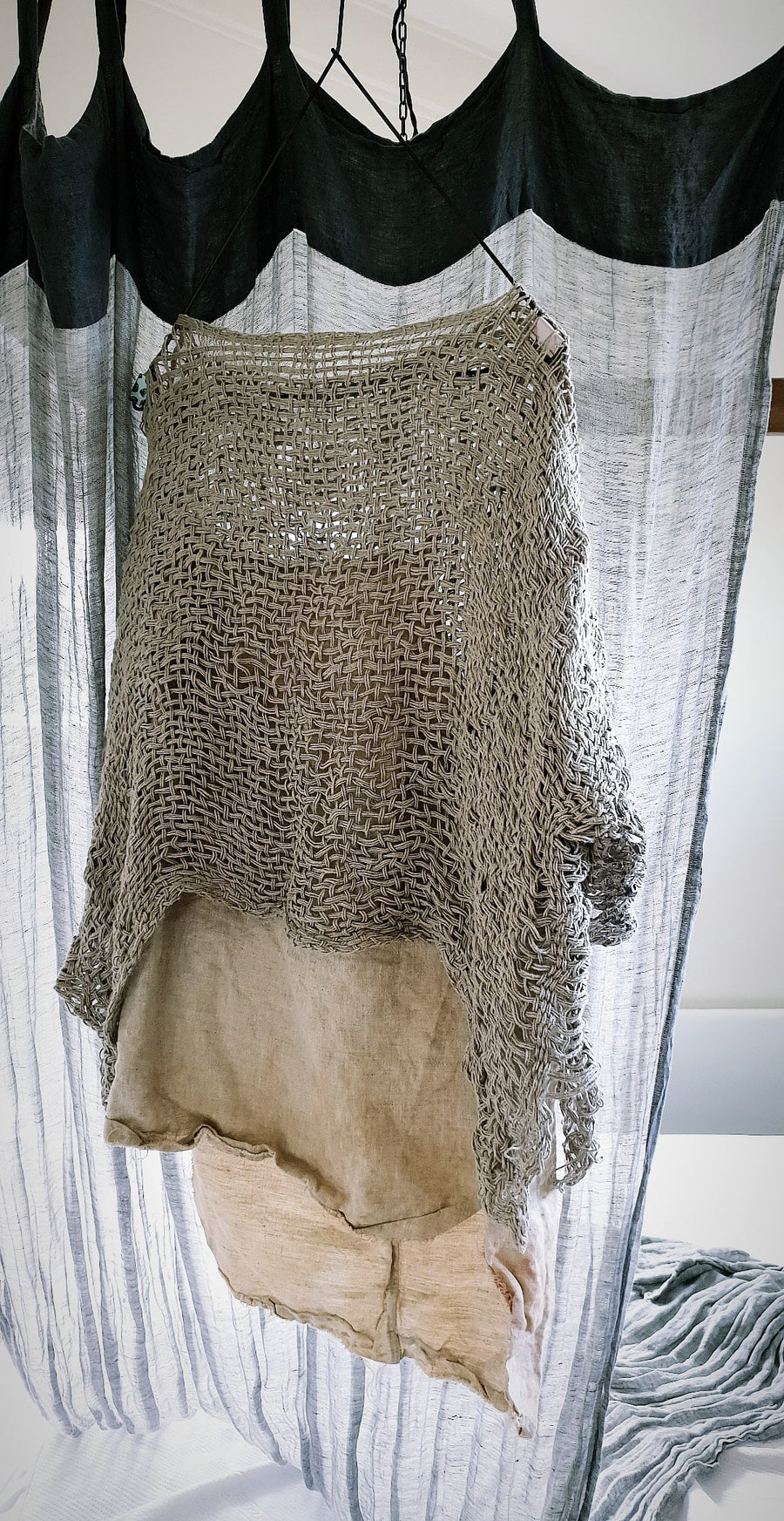 Hand Loom Linen Top - Mocca