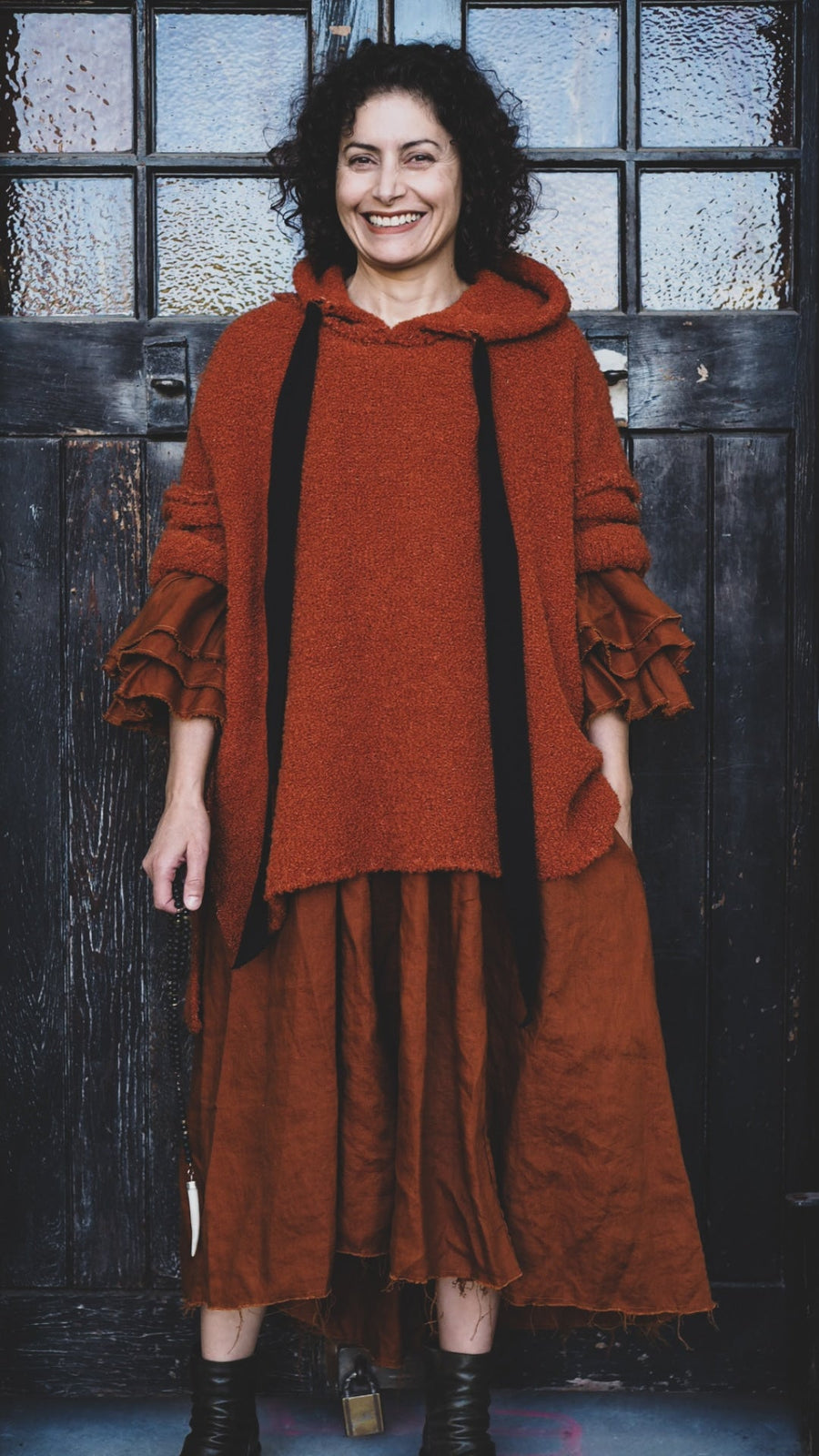 Sloppy Joe Hoodie (Alpaca) - Burnt Orange