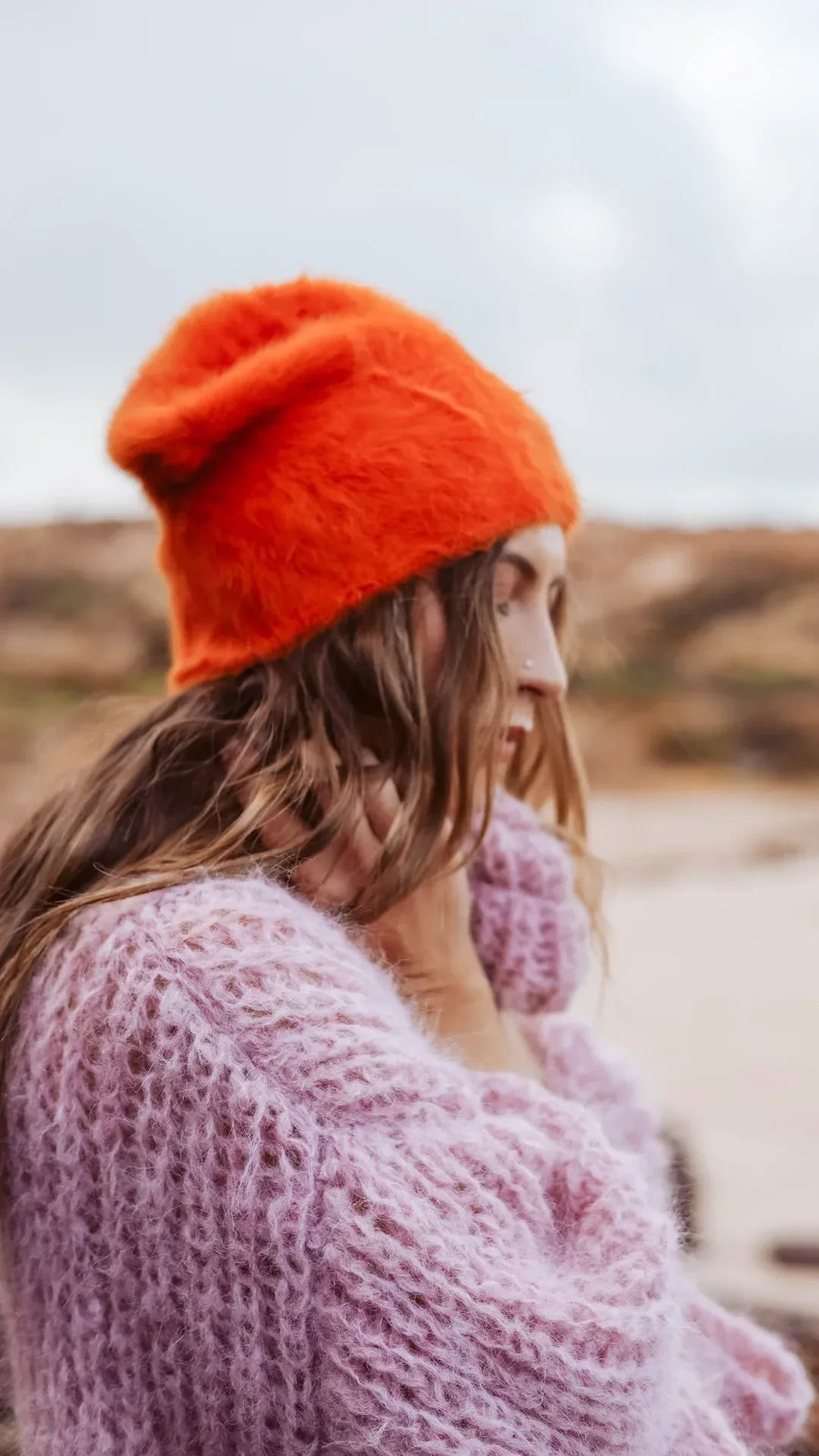 Cuffia Angora -Red