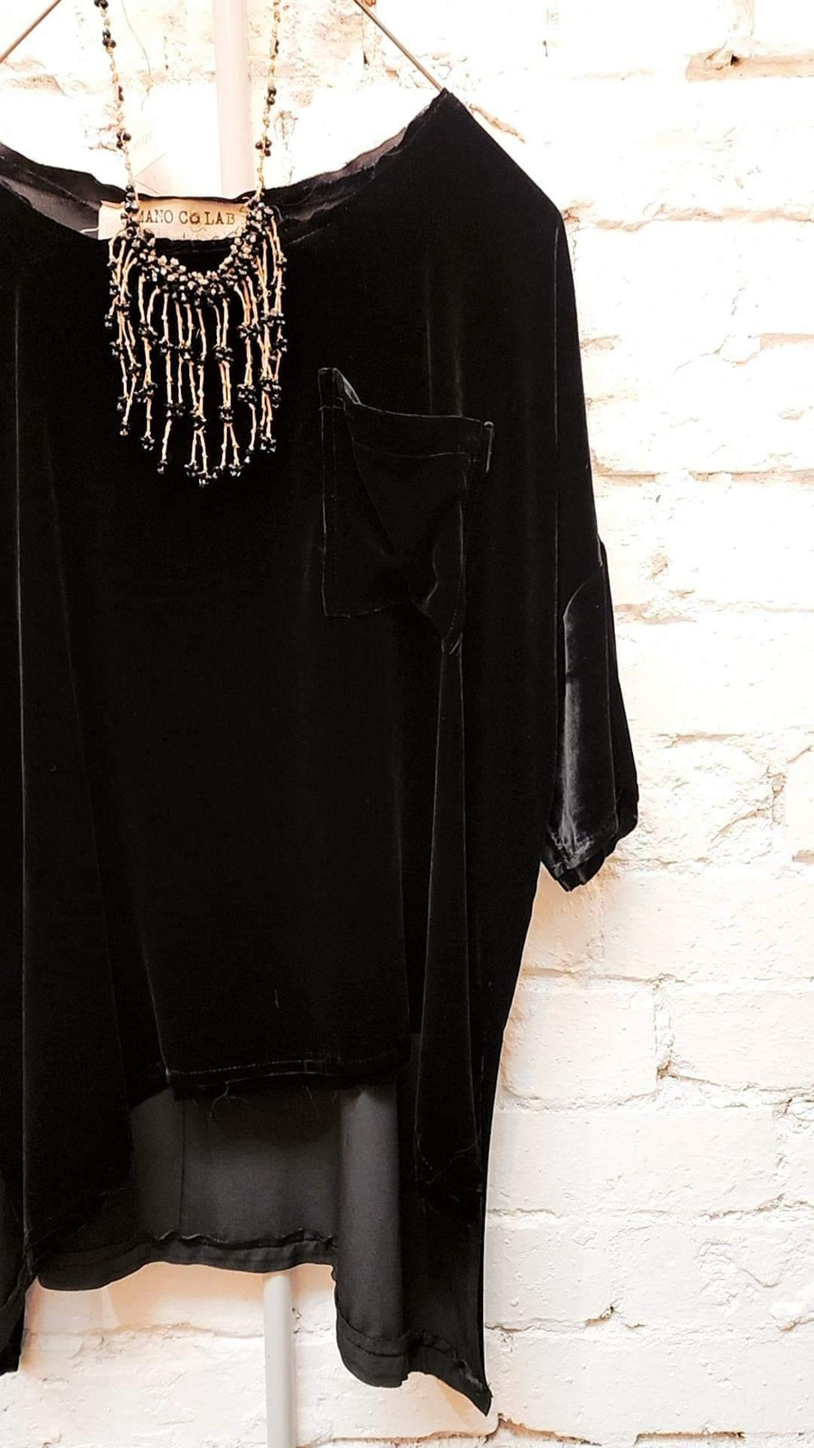 Silk Velvet Tee Top - Gold