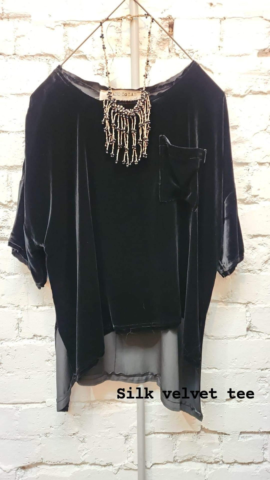 Velvet Tee Top (Silk) - Rose Wood