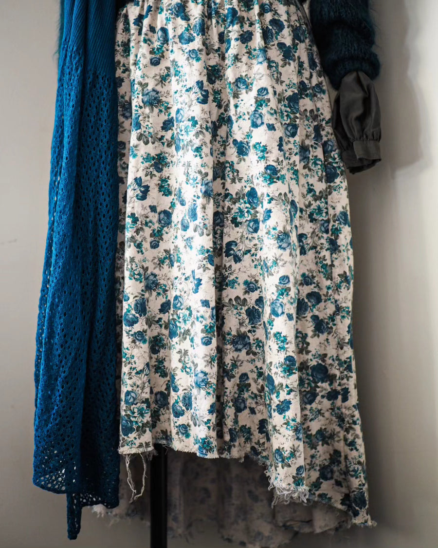 Amano high / low skirt - linen Flora