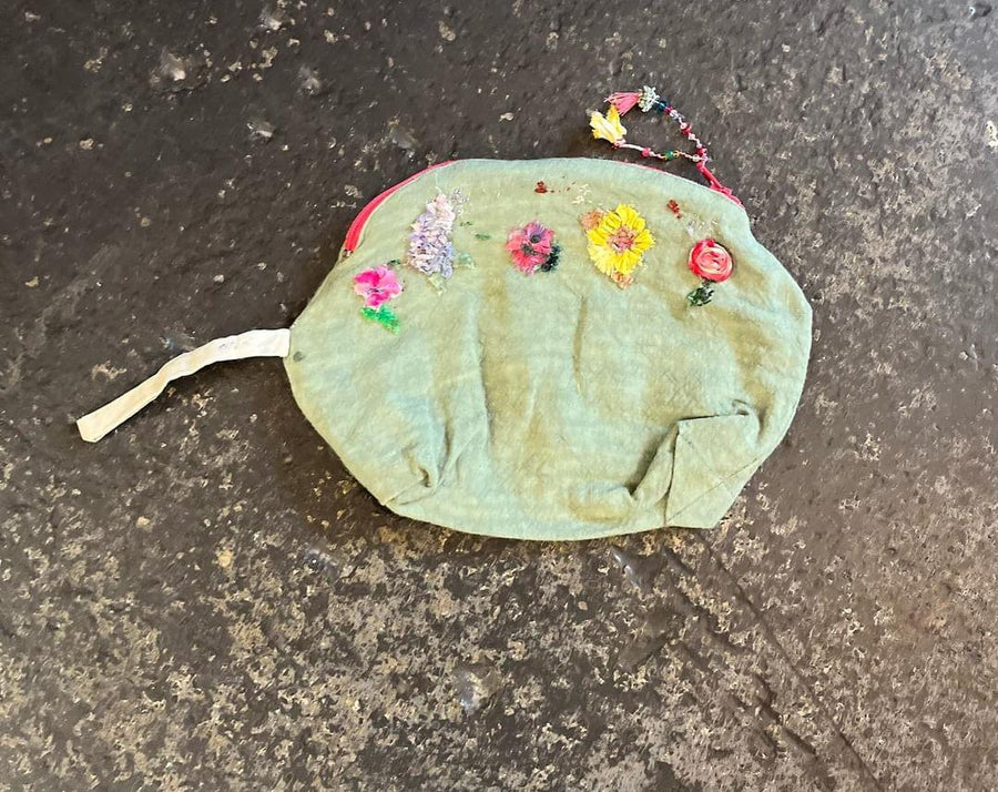 Embroidered Pouch purse bag by  Antonia Rossi - Large