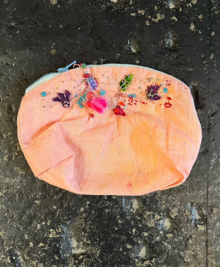 Embroidered Pouch purse bag  by Antonia Rossi - Small