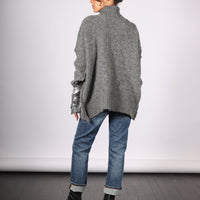 Sweater (alpaca) with handprint foil - Charcoal