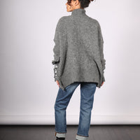 Sweater (alpaca) with handprint foil - Charcoal