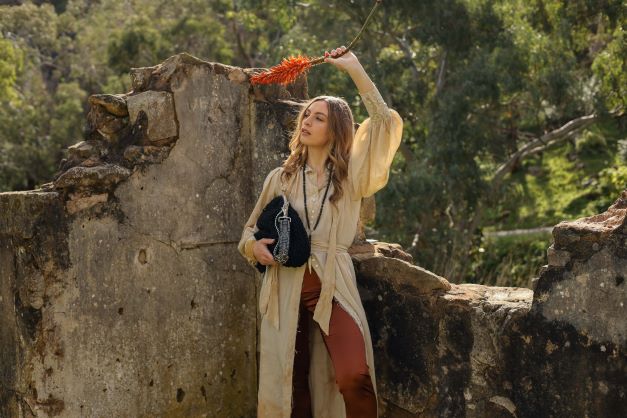 Silk Button Through Shirt Dress With Neck Tie And Cuffs - Navy