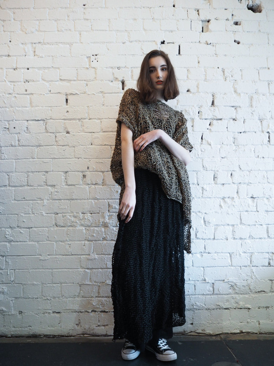 Hand Loom Maxi Skirt (Linen) Wheat