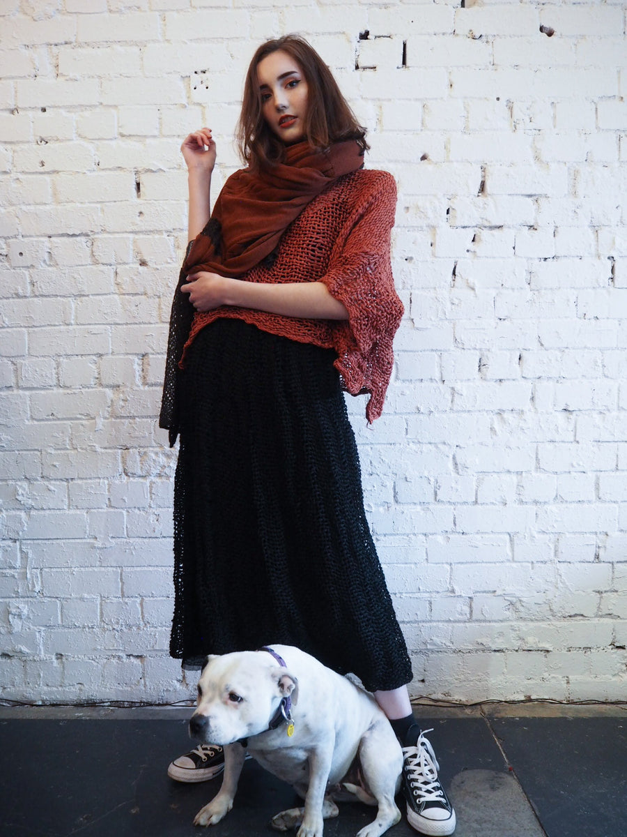 Hand Loom Linen Top - Mocca