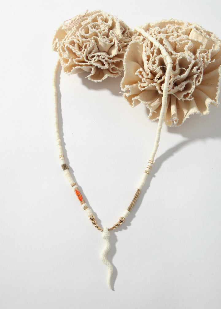 LALOBA NECKLACE - SNAKE ON BEADS LONG