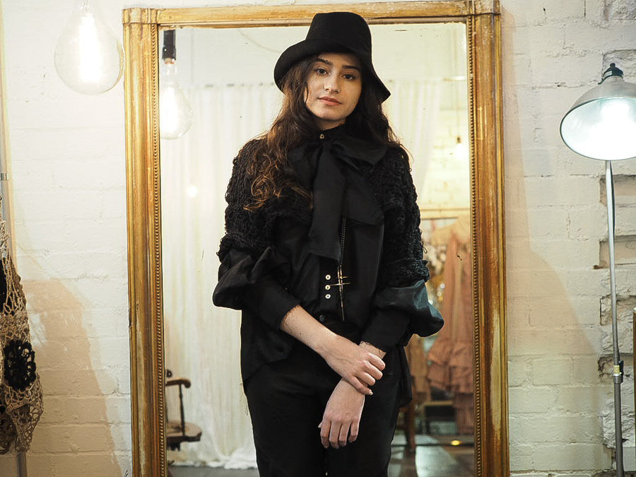 Hand Loom Crop Top (Linen) Ecru