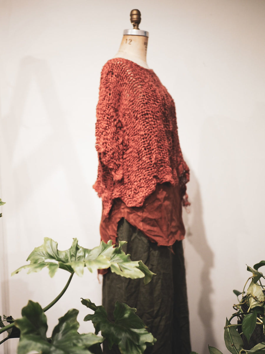 amano rust linen crop top