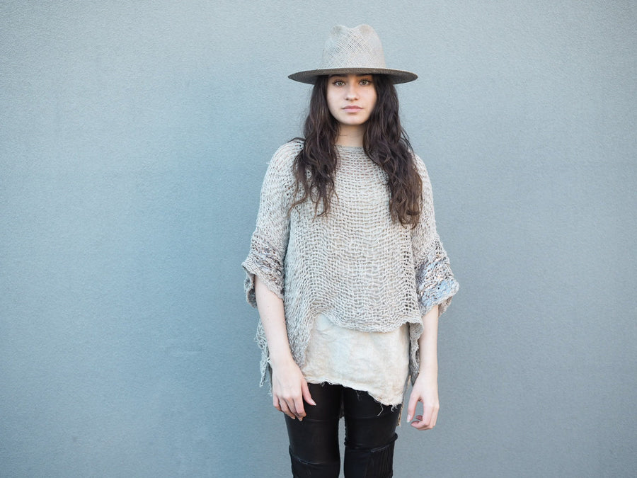 Hand Loom Linen Top - Mocca