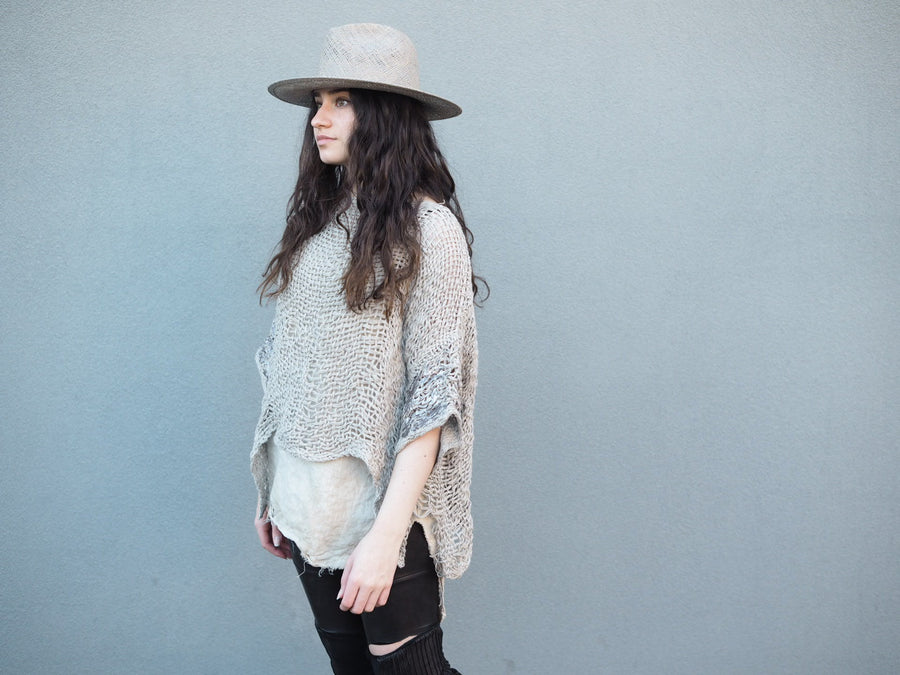 Hand Loom Linen Top - Mocca