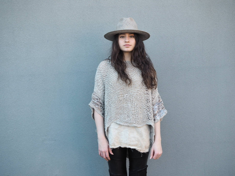Hand Loom Linen Top - Mocca