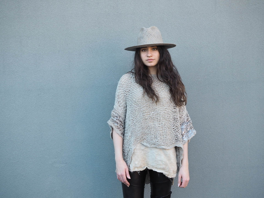 Hand Loom Linen Top - Mocca