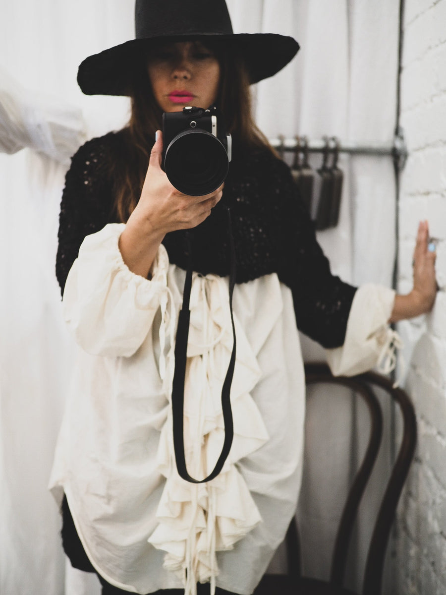 Hand Loom Crop Top (Linen) Ecru