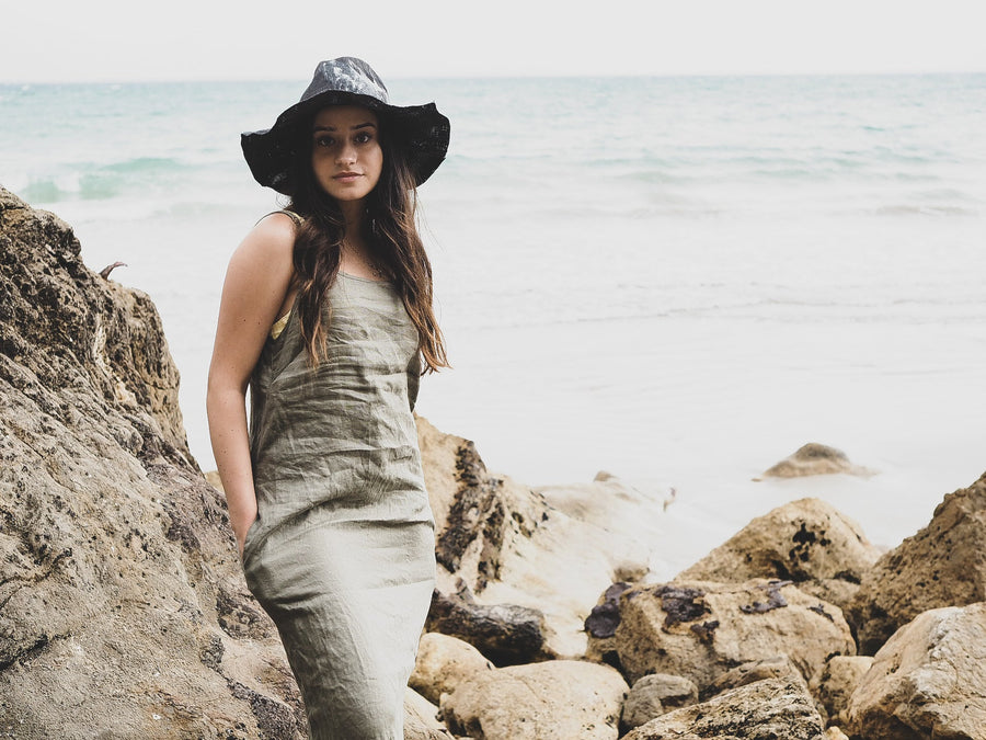 Slip Dress Linen -Burgundy