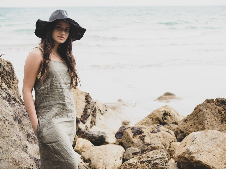 Slip Dress Linen -Burgundy