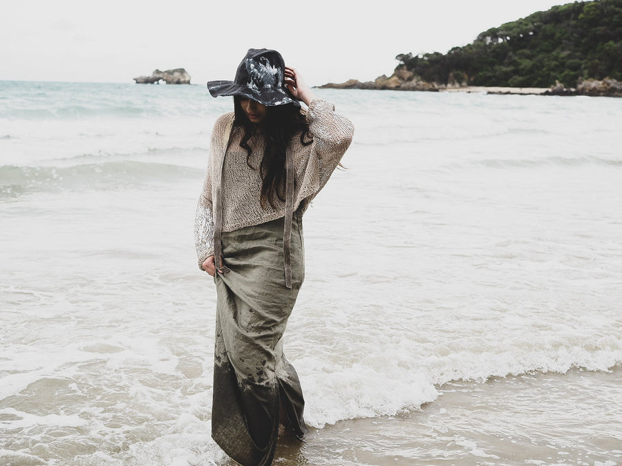 Slip Dress Linen -Burgundy